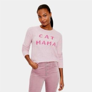 LOFT Pink 'Cat Mama' Crew Neck Sweater